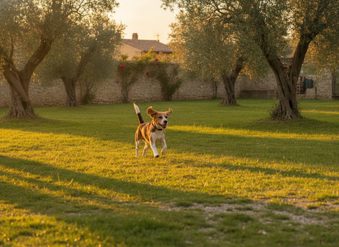 Cane felice che corre in un parco di Barletta